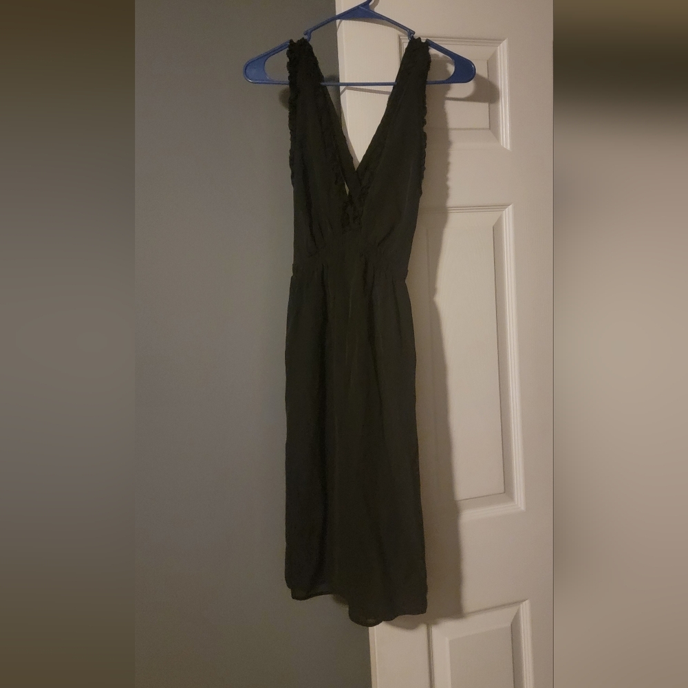 Banana Republic Black Ruffled X Back Dress